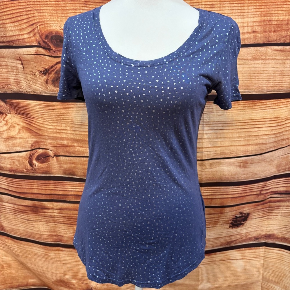 Juicy Couture Womens Vintage Purple‎ Polka Dot Short Sleeve Top Size S